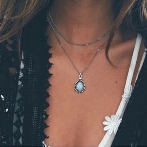 LAST 1! 2-Layer White Stone Pendant Necklace